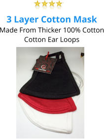 3 Layer Cotton MaskMade From Thicker 100% CottonCotton Ear Loops