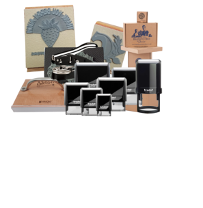 STAMPING PRODUCTS From wood-mount stamps to self-inking stamps, daters, and numbering tools — all crafted in-house. We also produce standard and heavy-duty embossers and branding stamps for leather, wood, food, and ice. Many orders are ready in as fast as 1 business day.