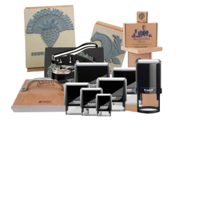 STAMPING PRODUCTS From wood-mount stamps to self-inking stamps, daters, and numbering tools — all crafted in-house. We also produce standard and heavy-duty embossers and branding stamps for leather, wood, food, and ice. Many orders are ready in as fast as 1 business day.