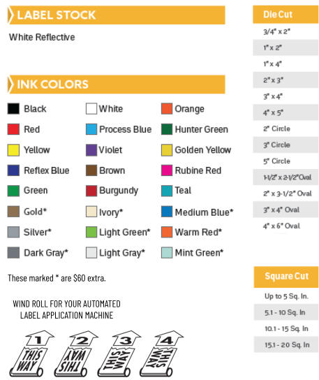 WIND ROLL FOR YOUR AUTOMATED LABEL APPLICATION MACHINE These marked * are $60 extra.