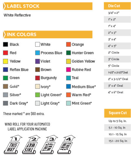 WIND ROLL FOR YOUR AUTOMATED LABEL APPLICATION MACHINE These marked * are $60 extra.