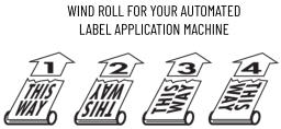 WIND ROLL FOR YOUR AUTOMATED LABEL APPLICATION MACHINE