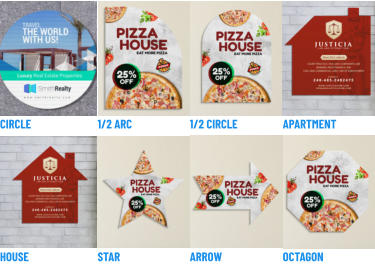 CIRCLE       1/2 ARC       1/2 CIRCLE       APARTMENT       HOUSE       STAR       ARROW       OCTAGON    