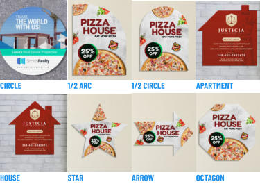 CIRCLE       1/2 ARC       1/2 CIRCLE       APARTMENT       HOUSE       STAR       ARROW       OCTAGON    