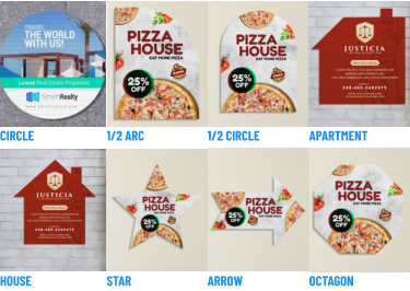 CIRCLE       1/2 ARC       1/2 CIRCLE       APARTMENT       HOUSE       STAR       ARROW       OCTAGON    
