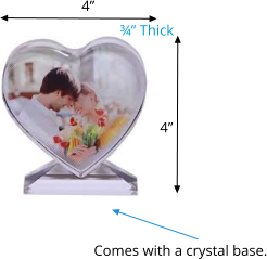 4” 4” Comes with a crystal base. ¾” Thick