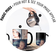MAGIC MUGS - POUR HOT & SEE YOUR IMAGE APPEAR