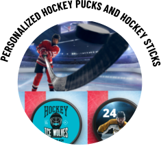 PERSONALIZED HOCKEY PUCKS AND HOCKEY STICKS