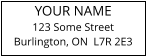 YOUR NAME 123 Some Street Burlington, ON  L7R 2E3