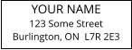 YOUR NAME 123 Some Street Burlington, ON  L7R 2E3